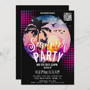 Invitation Summer Beach Night Event Party Bar Club Flyer