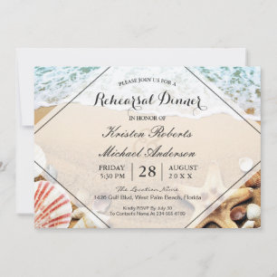 Invitation Summer Beach Starfish Dîner de répétition Mariage