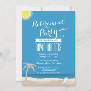 Invitation Summer Beach Thème de la fête de retraite Invitati