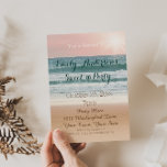 Invitation Summer Beach Thème Pink Sunset Sweet 16 Anniversai<br><div class="desc">Cette invitation à la fête d'anniversaire Sweet 16 présente un élégant design de plage d'été avec un coucher de soleil magnifique. Cet article est affiché sur papier standard, mais peut être customisé à n'importe quel papier couleur que vous souhaitez. Il y a de nombreuses options pour la personnalisation ! Entrez...</div>