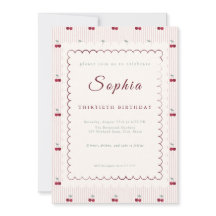 Summer Cherry Picnic Scalloped 30th Birthday