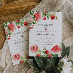 Invitation Summer Greenery Fruit Baby Shower