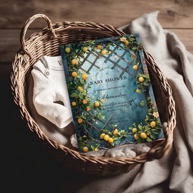 Invitation Summer Lemon Blossom Baby Shower (Créateur téléchargé)