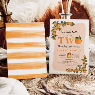 Invitation Summer Little Cutie Orange Citrus 2e anniversaire