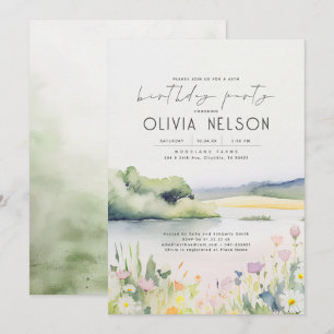 Invitation Summer Nature et fête d'anniversaire Fleur sauvage