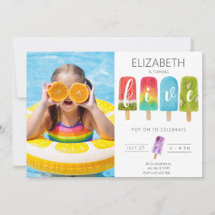 Invitation Summer Photo popsicle glaces fête d'anniversaire