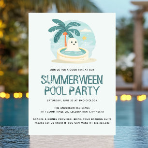 Invitation Summer Pool Garden Jardin Halloween