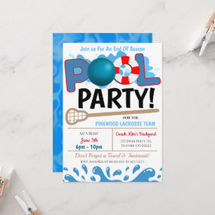 Invitation Summer Pool Lacrosse Party