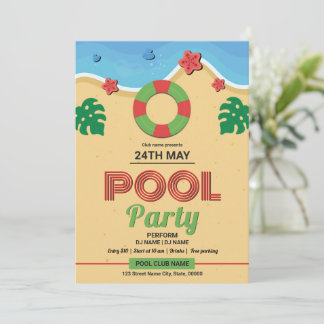 Invitation Summer Pool Party Flyer Template