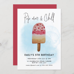 Invitation Summer Pop Over & Chill Popsicicle Party Anniversa