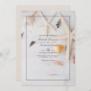 Invitation Summer QR Code RSVP Beach Wedding
