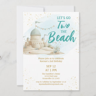 Invitation Summer Two the Beach Second Birthday 