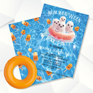 Invitation Summer Ween Piscine d'Halloween Fêtes d'anniversai