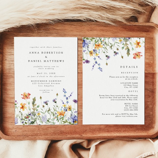 Invitation Summer Wildflower Garden All-in-One Wedding (Créateur téléchargé)