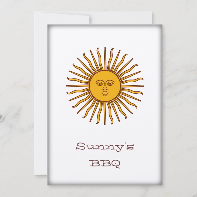 Invitation Sun d'or d'invitation de partie de BBQ de mai (Devant)