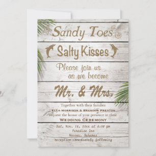 Invitation Sun Kissed Sandy Toes Salty Kisses Mariage Invitat