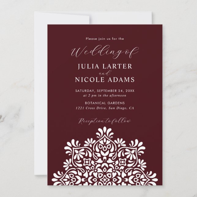 Invitation Sun Rising Boho Rustic Floral Mandala Wedding (Devant)