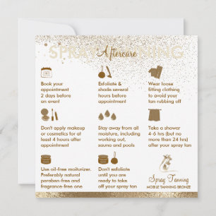 Invitation Sun Spray Tan Instructions pour les soins postérie