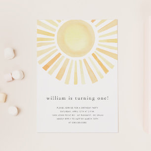 Invitation Sun Sunshine Boho Première fête d'anniversaire