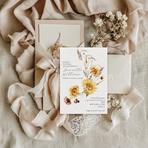 Invitation Sunflower Boho Rustique Elégante Fête des mariées