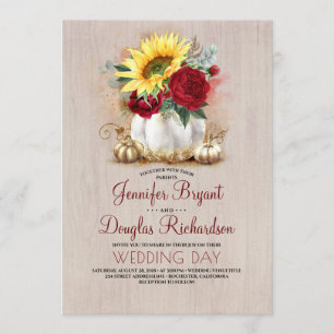 Invitation Sunflower Bourgogne Rose Mariage de automne Citrou