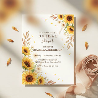 Invitation Sunflower Corner Bridal Shower Rustic Style