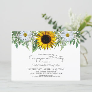 Invitation Sunflower Daisy Engagement Party