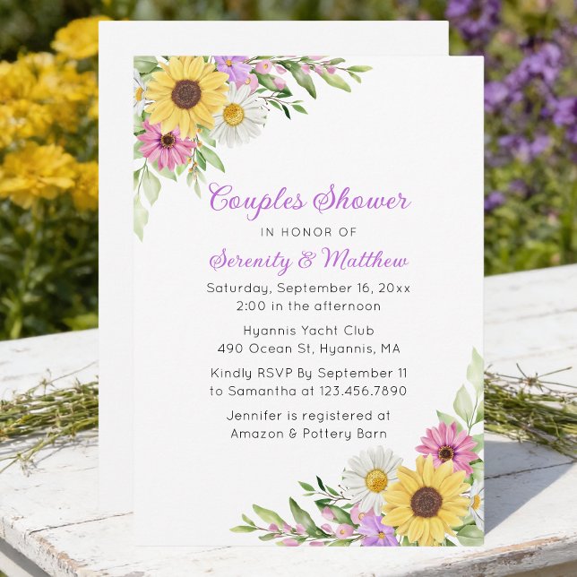 Invitation Sunflower Daisy Floral Boho Garden Couples Shower (Créateur téléchargé)