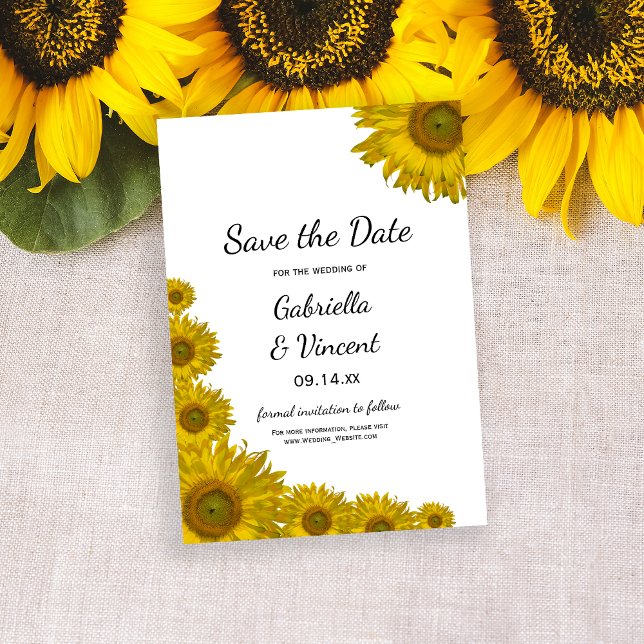 Invitation Sunflower Edge Wedding Enregistrer la date Faire-p (Créateur téléchargé)