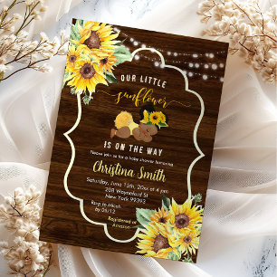 Invitation Sunflower est sur le chemin Afro Girl Baby shower