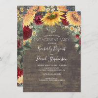 Sunflower et Red Rose Rustic Engagement Party