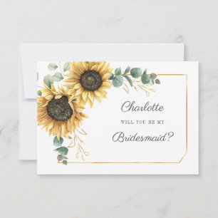 Invitation Sunflower Eucalyptus Feuilles Soyez ma servante