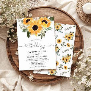 Invitation Sunflower Eucalyptus Mariage de verdure