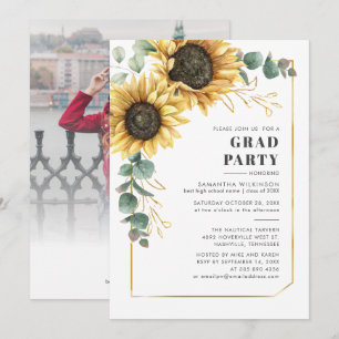 Invitation Sunflower Floral 2025 Graduation Party