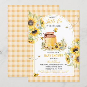 Invitation Sunflower Little Bee se trouve sur le Baby shower 