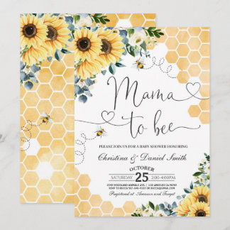 Invitation Sunflower Mama to Bee Baby shower