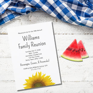 Invitation Sunflower Moderne Simple Réunion familiale Bbq