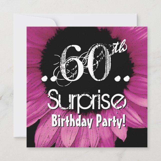 Invitation Sunflower rose 60e anniversaire Modèle surprise (Devant)