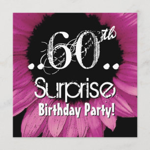 Invitation Sunflower rose 60e anniversaire Modèle surprise