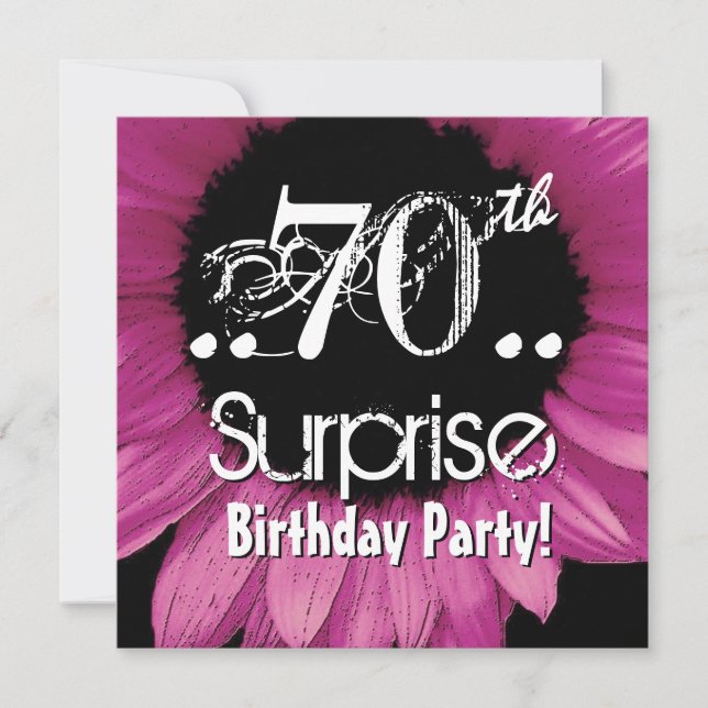 Invitation Sunflower rose 70e anniversaire Modèle surprise (Devant)