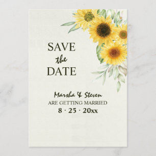Invitation Sunflower Save the Date Annonce
