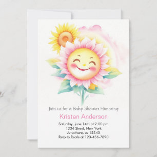 Invitation Sunflower Serenade Boho Baby shower fille