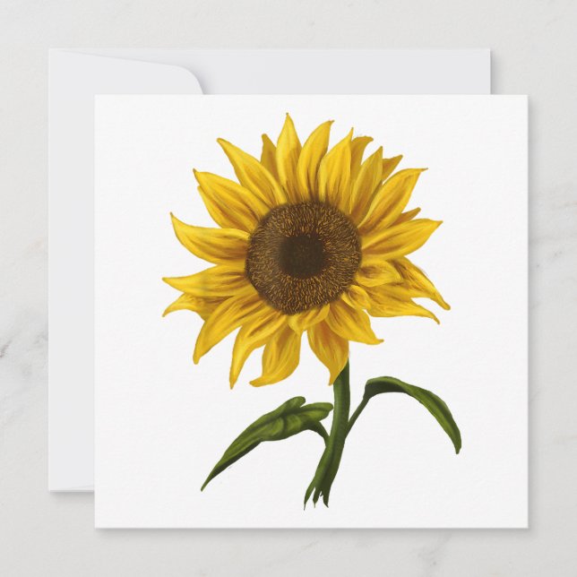 Invitation Sunflower Sunshine Floral Aquarelle Fleur (Devant)