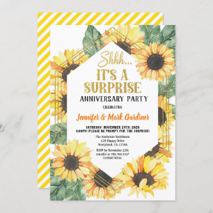 Invitation Sunflower Surprise Anniversaire