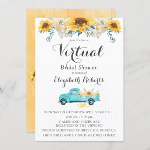 Invitation Sunflower Turquoise Camion Vintage Fête des mariée