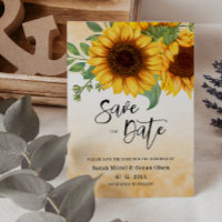 Sunflower Watercolor Enregistrer l'invitation à la