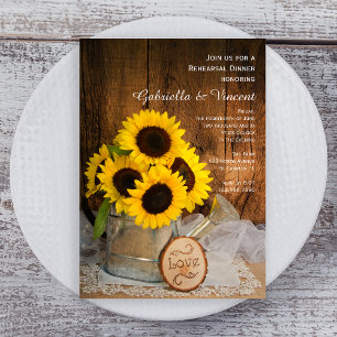 Invitation Sunflower Waters Can Mariage Rehearsal Dîner