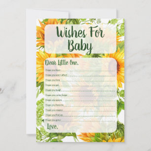 Invitation Sunflower Wings Pour Baby shower Jeu Jaune