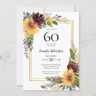 Invitation Sunflowers 60e anniversaire