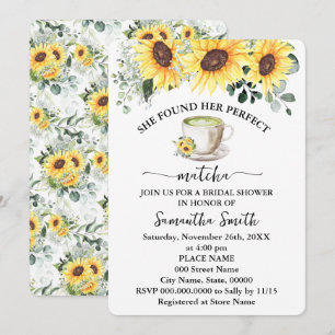 Invitation Sunflowers A Trouvé Sa Fête des mariées Matcha Par